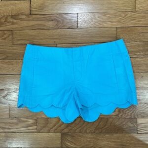 Lilly Pulitzer Buttercup turquoise textured scalloped hem shorts 0 like new